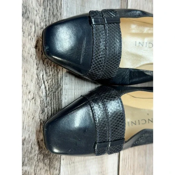 Renee Mancini Paris Capretto Karung Pump Heels Women Shoes Dress Black 34.5 US 4 - Picture 6 of 14